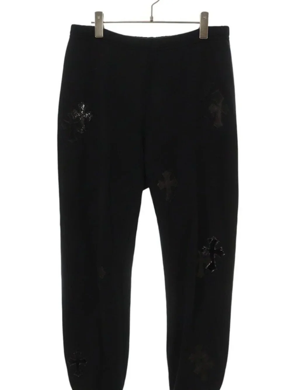 Chrome Hearts Swtpnts Gyn Paper Jam Calf Hair Leather Cross Patch Sweatpants